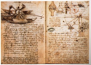 Estudos de Leonardo da Vinci relacionados à bombas pneumáticas